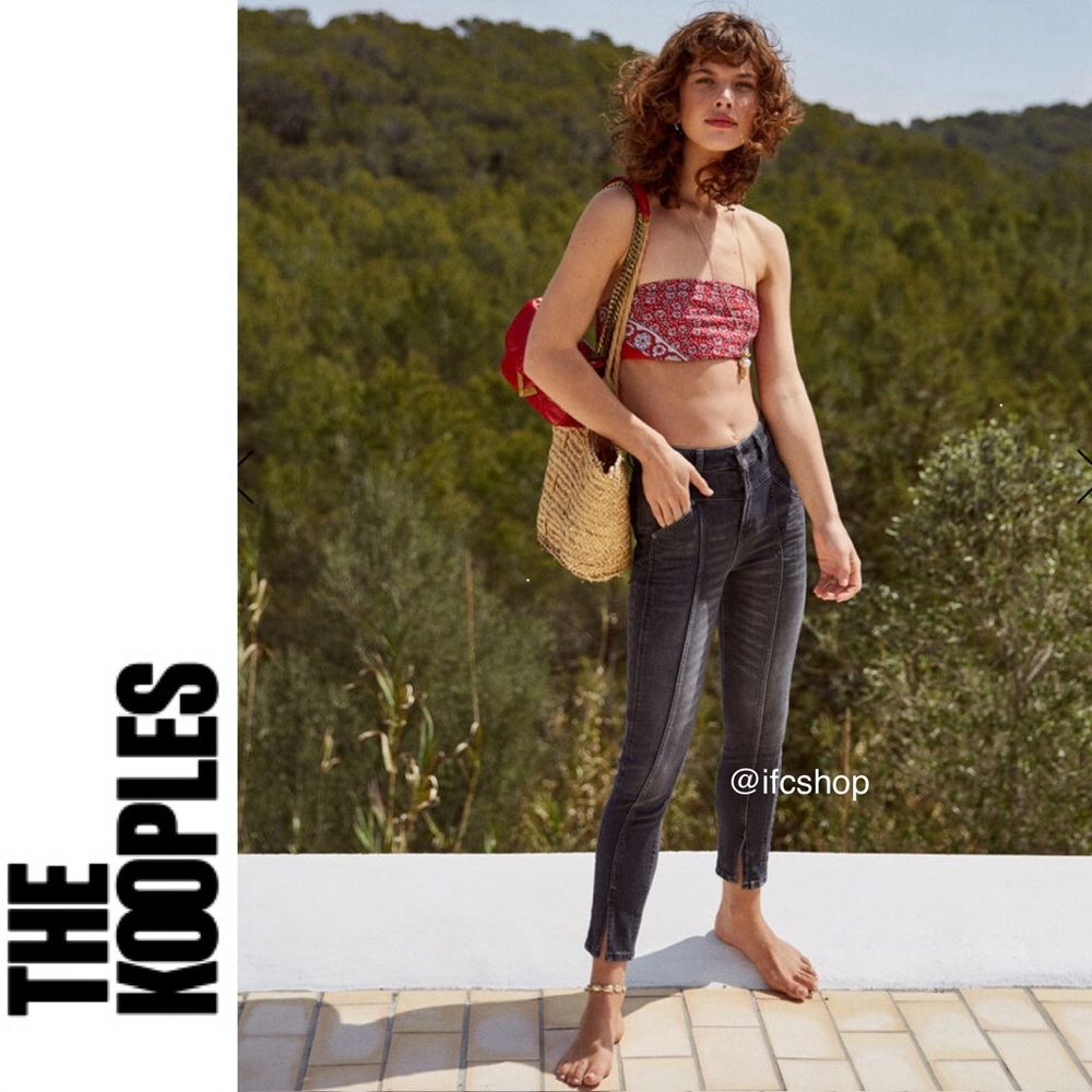 The Kooples Lizy Panelled Faded Black Skinny Jeans 26
